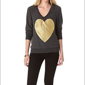 Wildfox sparkle heart jumper